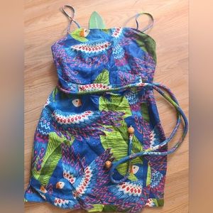Blue Macaw mini dress, Never worn